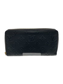 【中古】LOUIS VUITTON◆ジッピー・ウォレット_モノグラム・アンプラント_BLK/牛革/BLK/メンズ【服飾雑貨他】