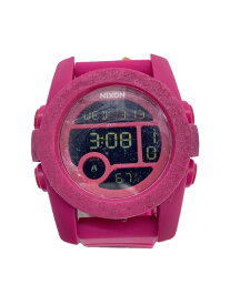 【中古】NIXON◆THE UNIT/クォーツ腕時計/デジタル/ラバー/PNK/PNK【服飾雑貨他】