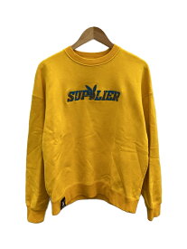 【中古】SUPPLIER◆スウェット/M/コーデュロイ/YLW/PLAYBOY CHECK LOGO【メンズウェア】