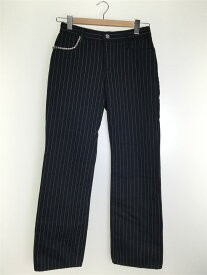 【中古】HYSTERIC GLAMOUR◆ボトム/26/コットン/BLK/ストライプ/01231AP02/ストライプローライズパンツ【レディースウェア】