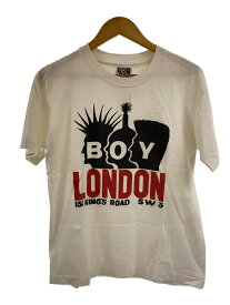 【中古】BOY LONDON◆80-90s/Tシャツ/M/コットン/WHT/USA製【メンズウェア】