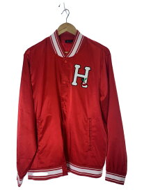 【中古】HUF◆スカジャン/L/ポリエステル/RED【メンズウェア】