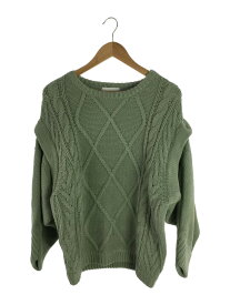 【中古】YUEATE/2way heavygauge knセーター(厚手)/M/アクリル/グリーン/緑/無地【メンズウェア】