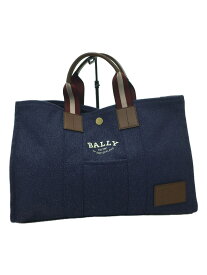 【中古】BALLY◆DRYSALIA/トートバッグ/キャンバス/ネイビー/6240517【バッグ】