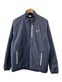 【中古】NIKE◆中綿ナイロンジャケット/L/ナイロン/NVY/チェック/510836-475【メンズウェア】