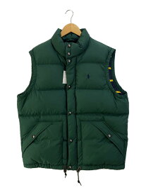 【中古】POLO RALPH LAUREN◆ダウンベスト/L/ポリエステル/GRN/無地/710714912004【メンズウェア】