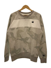 【中古】G-STAR RAW◆スウェット/M/コットン/Hホワイト/総柄【メンズウェア】