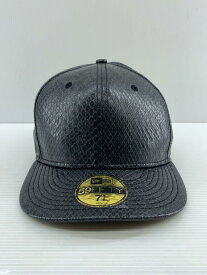 【中古】NEW ERA◆キャップ/7 3/8/フェイクレザー/BLK/メンズ/パイソン【服飾雑貨他】