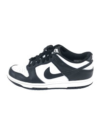 【中古】NIKE◆DUNK LOW GS_ダンク ロー ガールズ/24.5cm/BLK/レザー【シューズ】