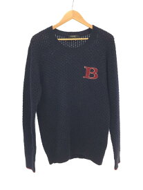 【中古】BURBERRY BLACK LABEL◆セーター(厚手)/3/ウール/NVY/D1N42-672-29【メンズウェア】
