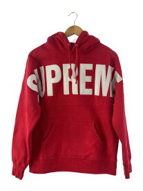【中古】Supreme◆14AW/Banner Big Logo Hooded sweatshirt/S/コットン/RED【メンズウェア】