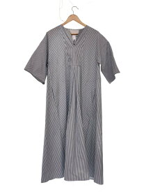 【中古】TICCA◆半袖ワンピース/FREE/コットン/ネイビー/ストライプ/0221407007【レディースウェア】