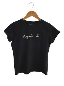 【中古】agnes b.◆Tシャツ/2/コットン/BLK/プリント/EA72S137【レディースウェア】