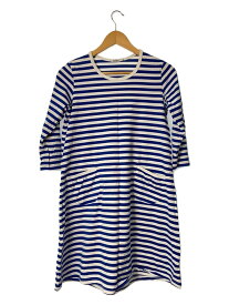 【中古】marimekko◆シャツワンピース/S/コットン/BLU/ボーダー【レディースウェア】