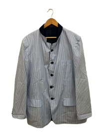 【中古】yohji yamamoto POUR HOMME◆テーラードジャケット/5/コットン/BLU/ストライプ/HJ-J56-850【メンズウェア】