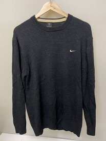 【中古】NIKE◆NIKE GOLF刺繍ロゴハイゲージニットセーター(薄手)/L/ウール/BLK/F40307BFC【メンズウェア】