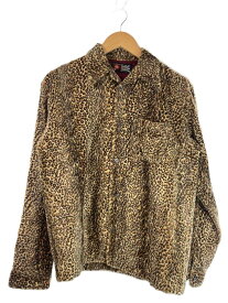 【中古】MWS◆ジャケット/L/レーヨン/KHK/レオパード【メンズウェア】