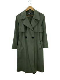 【中古】ZARA◆トレンチコート/XS/ポリエステル/KHK/無地【レディースウェア】