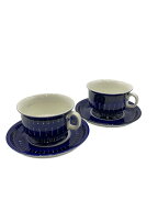 【中古】Arabia◆カップ&ソーサー/2点セット/NVY/VALENCIA//【キッチン用品】