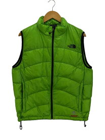 【中古】THE NORTH FACE◆ACONCAGUA VEST_アコンカグアベスト/L/ポリエステル/GRN【メンズウェア】