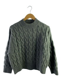 【中古】BATONER◆SUPREME LAMB CABLE MOCK NECK/セーター/2/ウール/GRY/BN-23FL-050【レディースウェア】