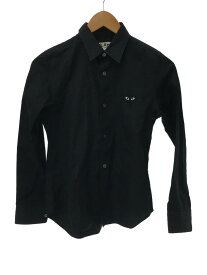 【中古】PLAY COMME des GARCONS◆長袖シャツ/S/コットン/BLK【メンズウェア】