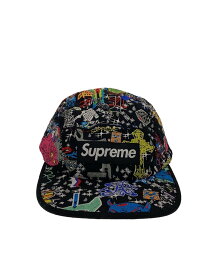 【中古】Supreme◆キャップ/--/コットン/WHT/総柄/メンズ【服飾雑貨他】