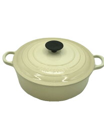 【中古】LE CREUSET◆鍋/サイズ:24cm/WHT【キッチン用品】