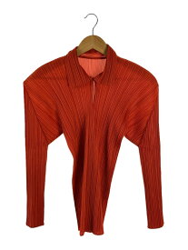 【中古】PLEATS PLEASE ISSEY MIYAKE◆長袖シャツ/プルオーバー//3/ポリエステル/ORN/無地/PP43-JK606【レディースウェア】