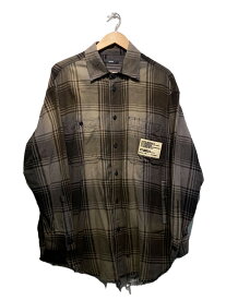 【中古】DIESEL◆長袖シャツ/S/コットン/GRY/チェック【メンズウェア】