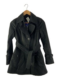 【中古】BURBERRY BLUE LABEL◆トレンチコート/38/コットン/BLK/無地/FRF11-697-09【レディースウェア】