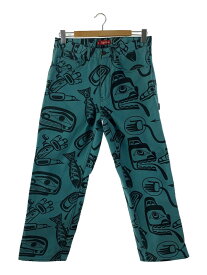 【中古】Supreme◆×Jim Hart/19AW/Painter Pant/ペインターパンツ/32/コットン/BLU/総柄【メンズウェア】