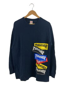 【中古】Supreme◆MULTI LOGO L/S TEE/長袖Tシャツ/L/コットン/BLK/プリント【メンズウェア】