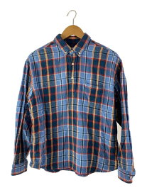 【中古】Supreme◆23SS/PULLOVER PLAID FLANNEL SHIRT/長袖シャツ/S/コットン/BLU/チェック【メンズウェア】