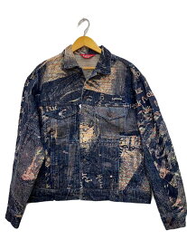 【中古】Supreme◆23SS/Archives Denim Jacquard Trucker Jacket/M/コットン/NVY/総柄【メンズウェア】
