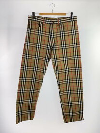 【中古】BURBERRY LONDON◆ボトム/32/コットン/BEG/チェック/Regular Jean【メンズウェア】