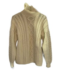 【中古】GUERNSEY WOOLLENS◆タートルネック/ニット・セーター(厚手)/M/ウール/IVO/F14G-01【メンズウェア】