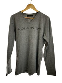 【中古】Calvin Klein◆長袖Tシャツ/L/コットン/GRY/385-5.CKK.CU./毛羽立ち有【メンズウェア】