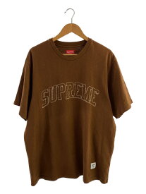 【中古】Supreme◆23ss sketch embroidered/Tシャツ/XL/コットン/ブラウン/刺繍【メンズウェア】