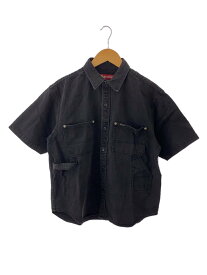 【中古】Supreme◆24ss/Loose Fit Denim Painter Shirt/半袖シャツ/S/コットン/BLK/無地//【メンズウェア】