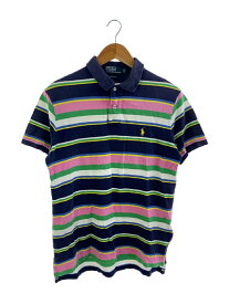 【中古】POLO RALPH LAUREN◆ポロシャツ/M/コットン/マルチカラー/ボーダー【メンズウェア】