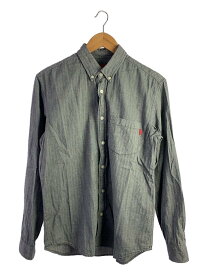 【中古】Supreme◆HERRINGBONE SHIRT/長袖シャツ/S/コットン/GRY/ヘリンボーン【メンズウェア】