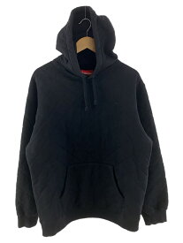 【中古】Supreme◆Quilted Hooded Sweatshirt/パーカー/L/コットン/BLK/※汚れ有【メンズウェア】