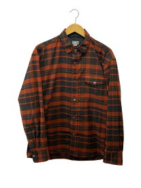 【中古】THE NORTH FACE◆L/S STRETCH FLANNEL SHIRT/L/ポリエステル/ORN/チェック【メンズウェア】