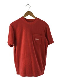 【中古】Supreme◆19SS/Terry Pocket Tee/Tシャツ/S/コットン/RED【メンズウェア】