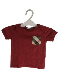 【中古】BURBERRY CHILDREN◆Tシャツ/80cm/コットン/RED/無地【キッズ】