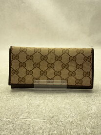 【中古】GUCCI◆長財布_GGキャンバス/キャンバス/キャメル/総柄/レディース【服飾雑貨他】