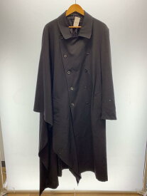 【中古】yohji yamamoto POUR HOMME◆トレンチコート/1/ウール/BLK/無地/HX-C15-100【メンズウェア】