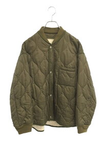 【中古】UNITED ARROWS green label relaxing◆CB ウラサーマル キルティング ジャケット/3625-699-1213/38/ナイロン/KHK/無地【レディースウェア】