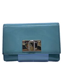 【中古】FURLA◆3つ折り財布/エナメル/GRN/無地/レディース/1927【服飾雑貨他】